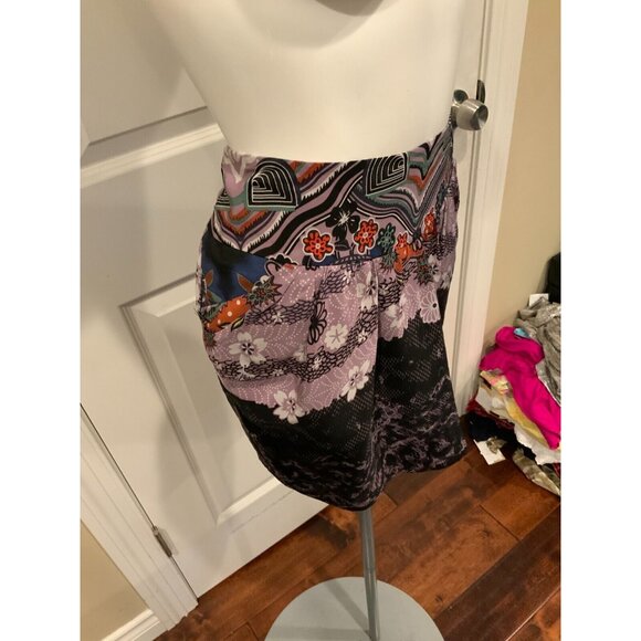 Tibi 100% Silk Multicolor Floral Print Mini Skirt, Size 6 - Picture 4 of 6